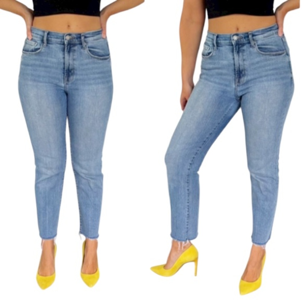 Kensie Vintage Luxe light wash high rise crop stretch skinny jeans size 8/29